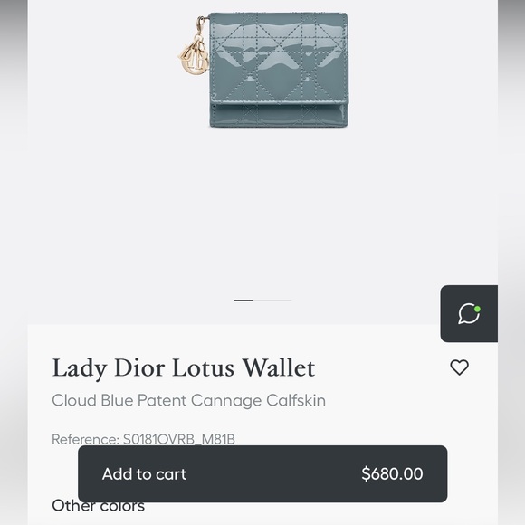 Dior Lotus Quilted compact wallet - Picture 1 of 9